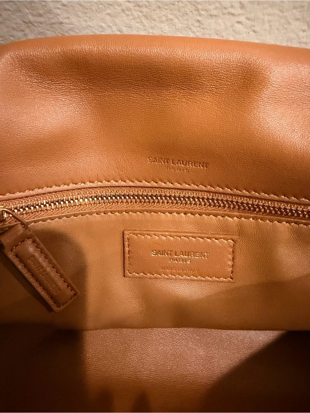 Saint Laurent Suede Tassel Chain handbag in Cognac brown